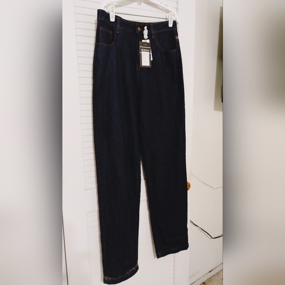 NWT Bright and Beautiful Bijou Rainbow Embroidered Dark Wash High Waisted Jeans - Picture 5 of 12